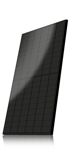 Photovoltaikmodul e.Prime M HC black, von Energetica Photovoltaic Industries in Österreich hergestellt / E.Prime M HC black photovoltaic module, manufactured by Energetica Photovoltaic Industries